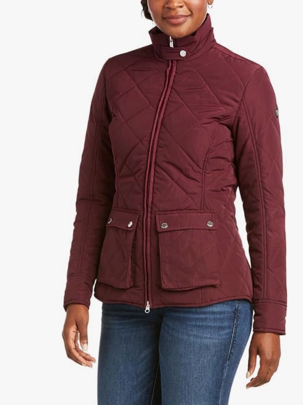Ariat Women's Province Jacket in Windsor Wine Quilted Stand-Collar Jacket